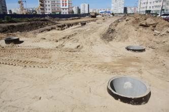 Идет строительство дорог жилого района \"Тюменский\"