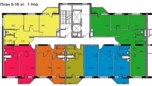 План 8-16 этажей, 1 подъезд