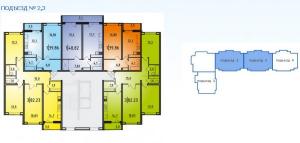 Планировка квартир, подъезд 2,3