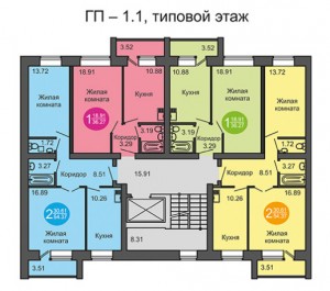ГП-1.1, типовой этаж