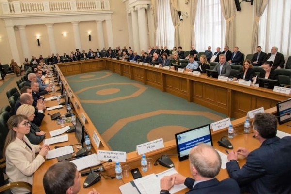 На Общем отчетно-выборном собрании Союза строителей Тюменской области. Тюмень, 09.04.26