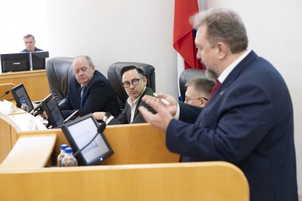 Дмитрий Иванов выступает на заседании профильной комиссии городской Думы