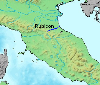 Расположение реки Рубикон