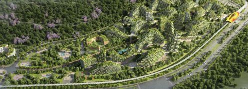 Вертикальный «лесной город» расположится вдоль реки Люцзян недалеко от китайского города Лючжоу.