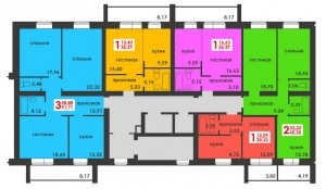 Планировка 2,3,6,7 этажей
