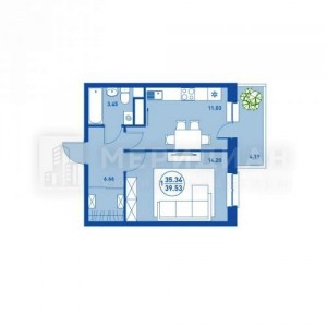 Планировка 1-комнатной квартиры