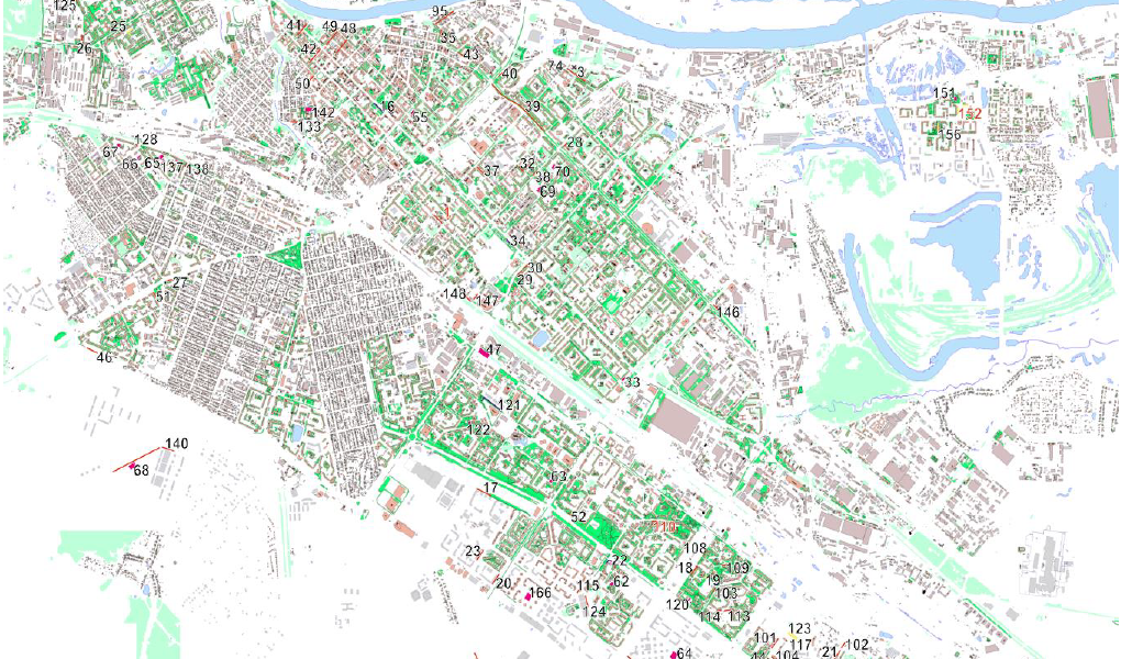 Карта озеленения новосибирск