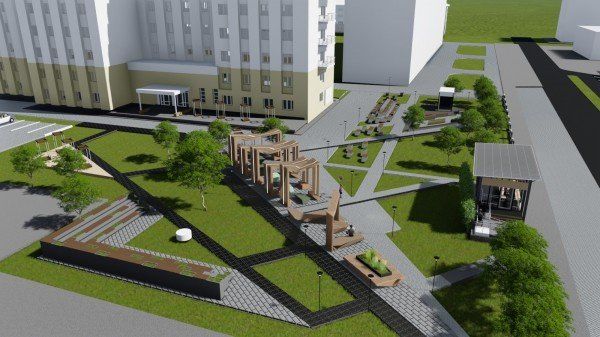 Проект парка возле корпуса ТИУ в локации ул. Луначарского